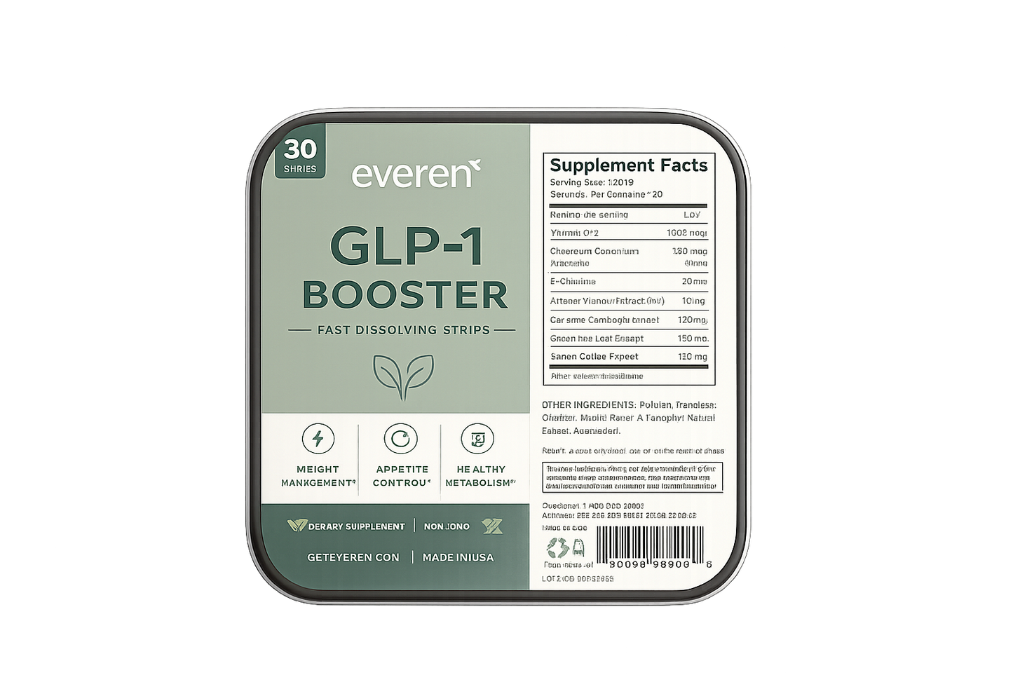 everen GLP-1 Booster packaging on a white background